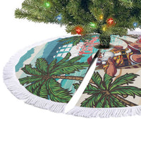 Liberia Christmas Tree Skirt Santa Chill on Tropical Beach - Wonder Print Shop