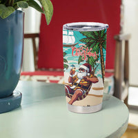 Liberia Christmas Tumbler Cup Santa Chill on Tropical Beach - Wonder Print Shop
