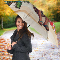 Liberia Christmas Umbrella Santa Chill on Tropical Beach - Wonder Print Shop