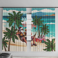 Liberia Christmas Window Curtain Santa Chill on Tropical Beach - Wonder Print Shop