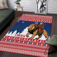 Liberia Christmas Area Rug Black Santa Riding Lion - Merry Christmas - Wonder Print Shop