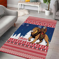 Liberia Christmas Area Rug Black Santa Riding Lion - Merry Christmas - Wonder Print Shop