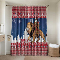 Liberia Christmas Bathroom Set Black Santa Riding Lion - Merry Christmas - Wonder Print Shop