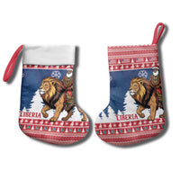 Personalized Liberia Christmas Stocking Black Santa Riding Lion - Merry Christmas - Wonder Print Shop
