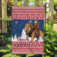 Liberia Christmas Garden Flag Black Santa Riding Lion - Merry Christmas - Wonder Print Shop