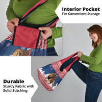 Liberia Christmas Grocery Bag Black Santa Riding Lion - Merry Christmas - Wonder Print Shop