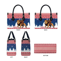Liberia Christmas Leather Bag Black Santa Riding Lion - Merry Christmas - Wonder Print Shop