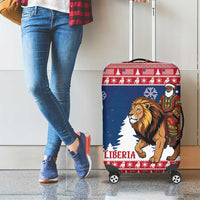 Liberia Christmas Luggage Cover Black Santa Riding Lion - Merry Christmas - Wonder Print Shop