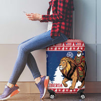 Liberia Christmas Luggage Cover Black Santa Riding Lion - Merry Christmas - Wonder Print Shop