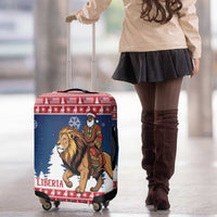 Liberia Christmas Luggage Cover Black Santa Riding Lion - Merry Christmas - Wonder Print Shop