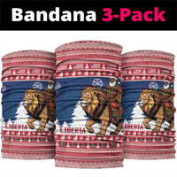 Liberia Christmas Neck Gaiter Black Santa Riding Lion - Merry Christmas - Wonder Print Shop