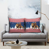 Liberia Christmas Pillow Cover Black Santa Riding Lion - Merry Christmas - Wonder Print Shop