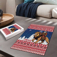Liberia Christmas Puzzle Black Santa Riding Lion - Merry Christmas - Wonder Print Shop