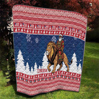 Liberia Christmas Quilt Black Santa Riding Lion - Merry Christmas - Wonder Print Shop