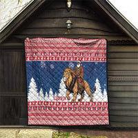 Liberia Christmas Quilt Black Santa Riding Lion - Merry Christmas - Wonder Print Shop
