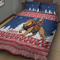 Liberia Christmas Quilt Bed Set Black Santa Riding Lion - Merry Christmas - Wonder Print Shop