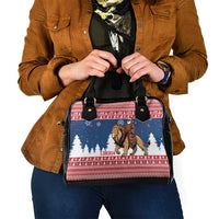 Liberia Christmas Shoulder Handbag Black Santa Riding Lion - Merry Christmas - Wonder Print Shop
