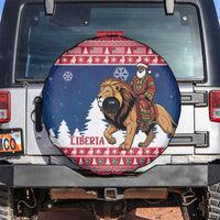Liberia Christmas Spare Tire Cover Black Santa Riding Lion - Merry Christmas - Wonder Print Shop