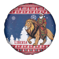 Liberia Christmas Spare Tire Cover Black Santa Riding Lion - Merry Christmas - Wonder Print Shop