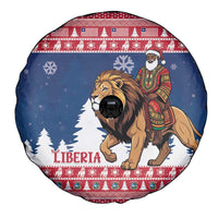 Liberia Christmas Spare Tire Cover Black Santa Riding Lion - Merry Christmas - Wonder Print Shop