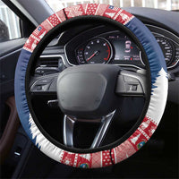 Liberia Christmas Steering Wheel Cover Black Santa Riding Lion - Merry Christmas - Wonder Print Shop