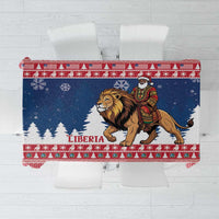 Liberia Christmas Tablecloth Black Santa Riding Lion - Merry Christmas - Wonder Print Shop