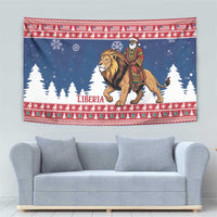 Liberia Christmas Tapestry Black Santa Riding Lion - Merry Christmas - Wonder Print Shop