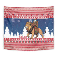 Liberia Christmas Tapestry Black Santa Riding Lion - Merry Christmas - Wonder Print Shop