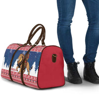 Liberia Christmas Travel Bag Black Santa Riding Lion - Merry Christmas - Wonder Print Shop