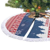 Liberia Christmas Tree Skirt Black Santa Riding Lion - Merry Christmas - Wonder Print Shop