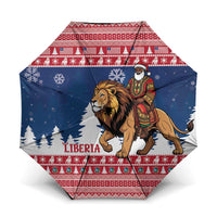 Liberia Christmas Umbrella Black Santa Riding Lion - Merry Christmas - Wonder Print Shop