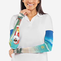 Mayotte Christmas Arm Sleeves Santa Chill on Tropical Beach - Wonder Print Shop