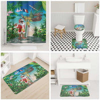 Mayotte Christmas Bathroom Set Santa Chill on Tropical Beach - Wonder Print Shop