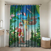 Mayotte Christmas Bathroom Set Santa Chill on Tropical Beach - Wonder Print Shop