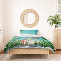 Mayotte Christmas Bedding Set Santa Chill on Tropical Beach - Wonder Print Shop