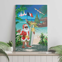 Mayotte Christmas Canvas Wall Art Santa Chill on Tropical Beach - Wonder Print Shop