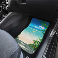 Mayotte Christmas Car Mats Santa Chill on Tropical Beach - Wonder Print Shop