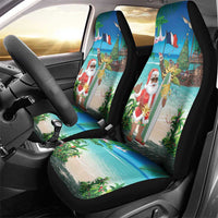 Mayotte Christmas Car Seat Cover Santa Chill on Tropical Beach - Wonder Print Shop