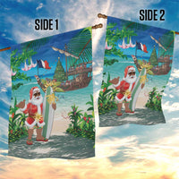 Mayotte Christmas Garden Flag Santa Chill on Tropical Beach - Wonder Print Shop