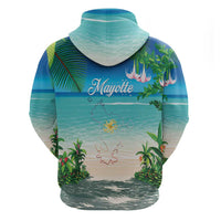 Mayotte Christmas Hoodie Santa Chill on Tropical Beach - Wonder Print Shop