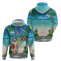 Mayotte Christmas Hoodie Santa Chill on Tropical Beach - Wonder Print Shop