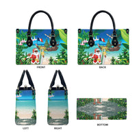 Mayotte Christmas Leather Bag Santa Chill on Tropical Beach - Wonder Print Shop
