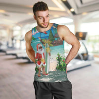 Mayotte Christmas Men Tank Top Santa Chill on Tropical Beach - Wonder Print Shop
