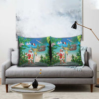 Mayotte Christmas Pillow Cover Santa Chill on Tropical Beach - Wonder Print Shop