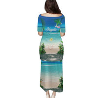 Mayotte Christmas Puletasi Santa Chill on Tropical Beach - Wonder Print Shop