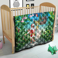 Mayotte Christmas Quilt Santa Chill on Tropical Beach - Wonder Print Shop