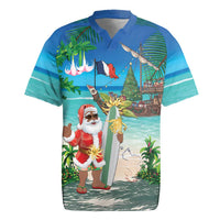Mayotte Christmas Rugby Jersey Santa Chill on Tropical Beach - Wonder Print Shop