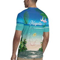 Mayotte Christmas Rugby Jersey Santa Chill on Tropical Beach - Wonder Print Shop