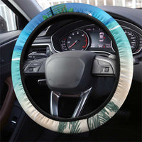 Mayotte Christmas Steering Wheel Cover Santa Chill on Tropical Beach - Wonder Print Shop