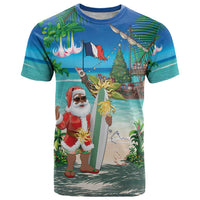 Mayotte Christmas T Shirt Santa Chill on Tropical Beach - Wonder Print Shop